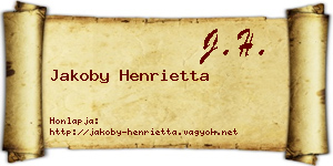 Jakoby Henrietta névjegykártya